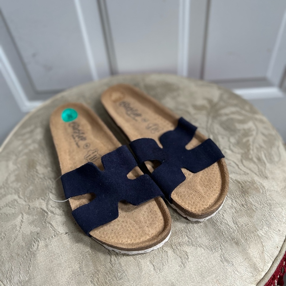 Biostep Women’s Navy Blue Slide Sandals - Comfortable Casual Footwear Sz 8 - Picture 9 of 9